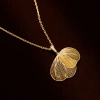 Hyacinth Douyin's best-selling hollowed-out leaf necklace, with a fashionable, light luxury and high-end feel, is a copper-plated 18K gold universal buckle pendant collarbone chain Application Scenario